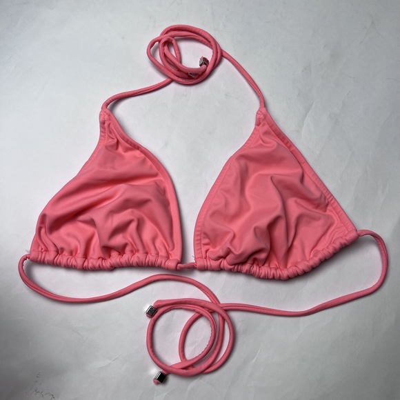 Venus Triangle String Bikini Top Coral Orange/Pink Size D **MATCHING BOTTOMS** - Picture 1 of 6